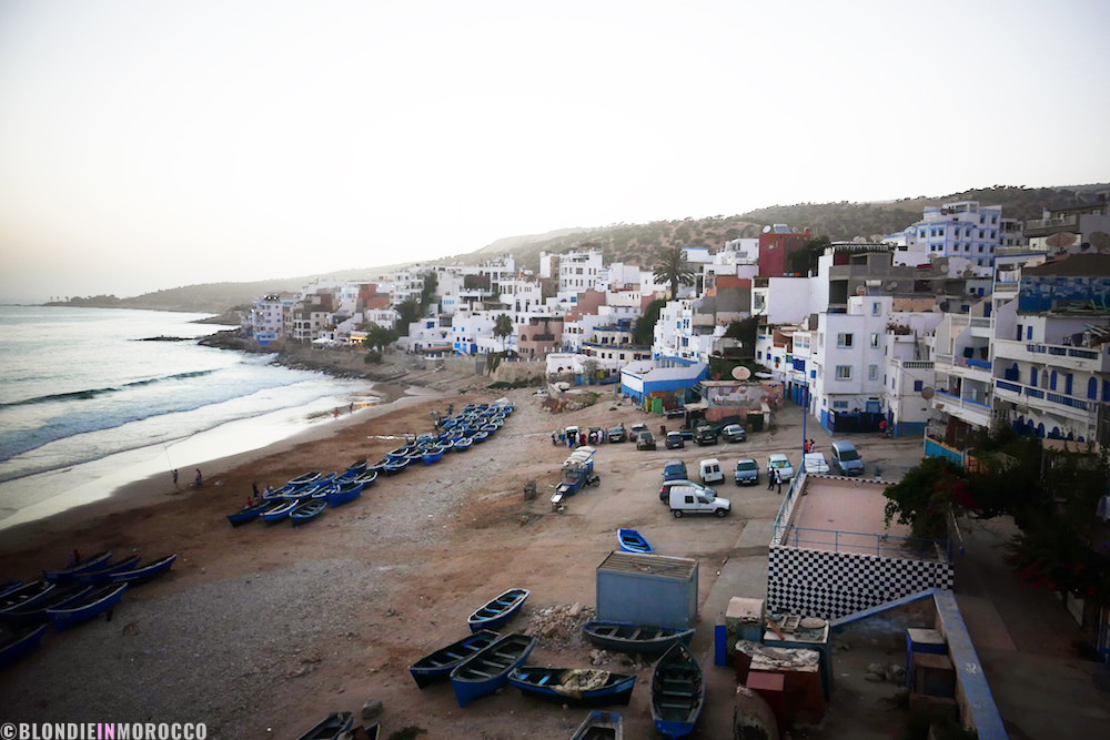 beach, taghazout, water, village